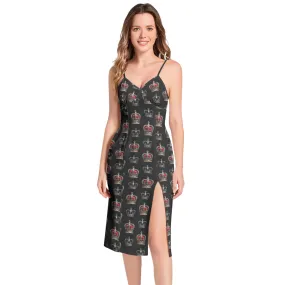 Reign Supreme in the Royal Crown Cami Midi Dress - Heroic-U.com