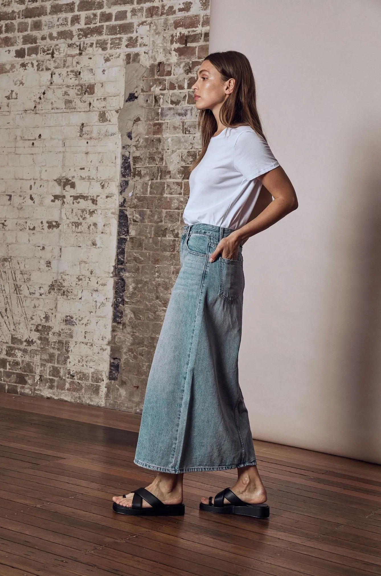 Roxy skirt - mid wash denim