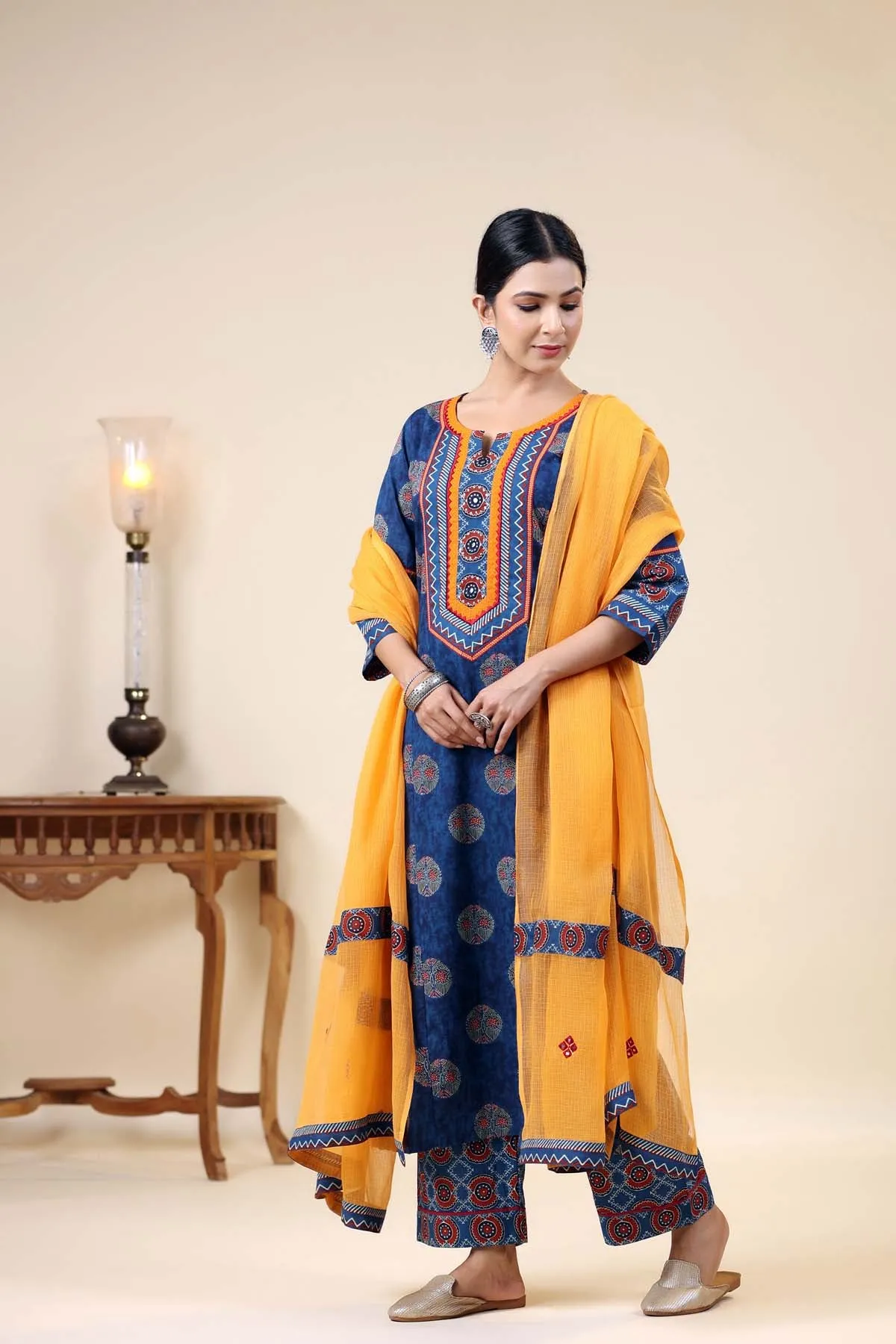 Royal Blue A-Line Kurta/Pant Set