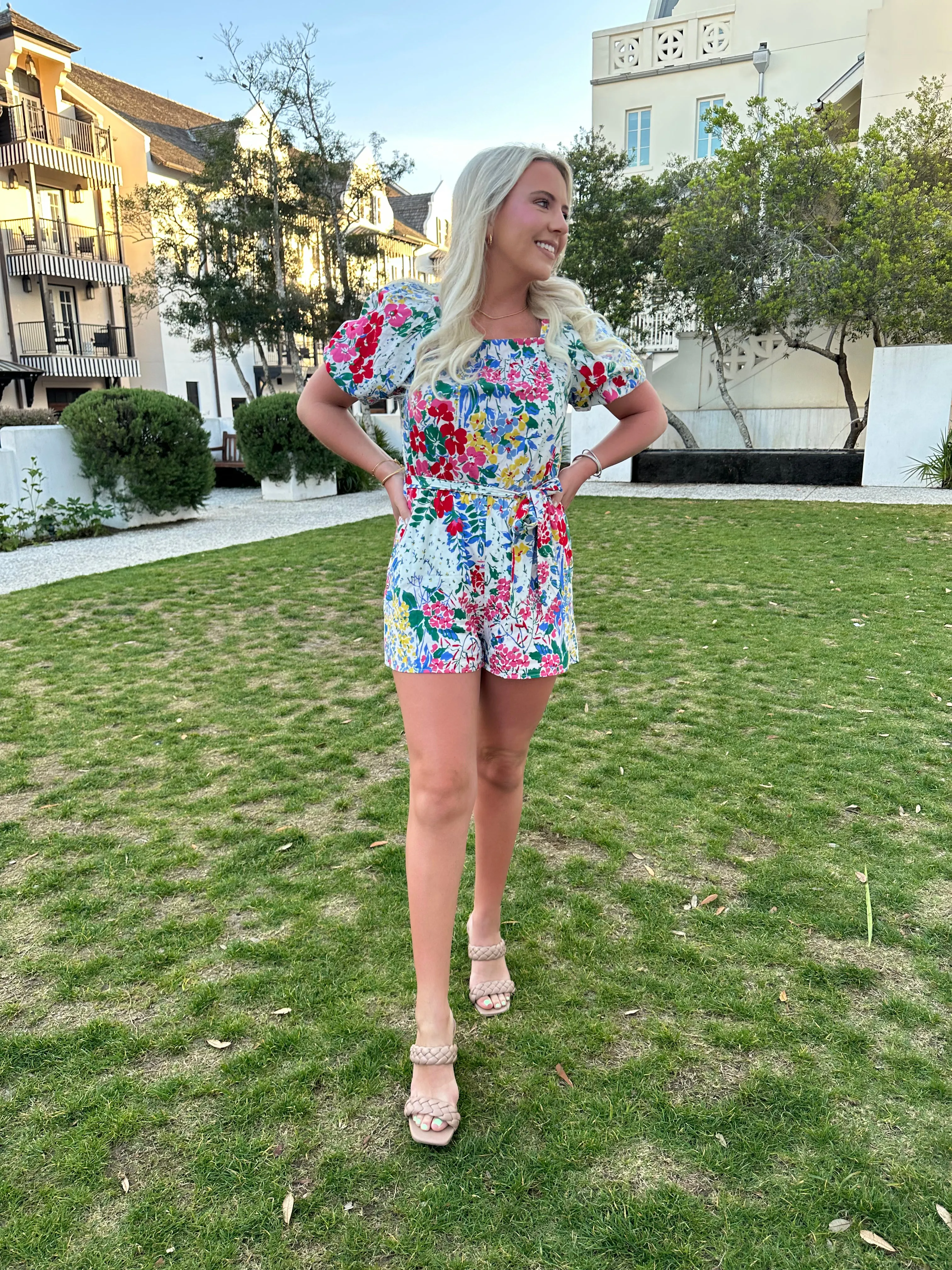 Santa Rosa Floral Romper
