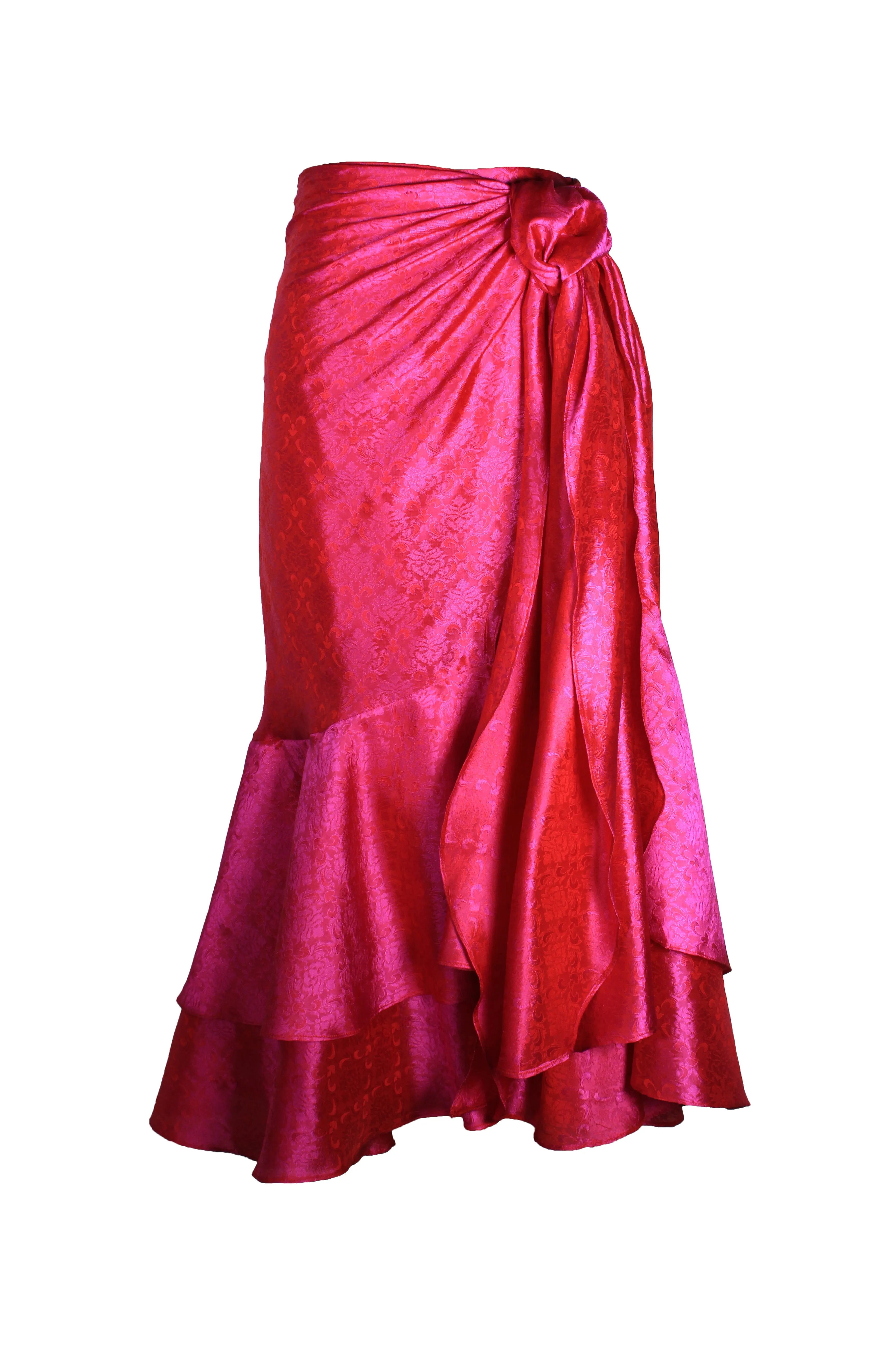 Sari Style Ruffle Wrap Skirt