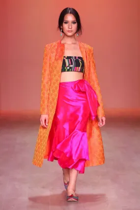Sari Style Ruffle Wrap Skirt