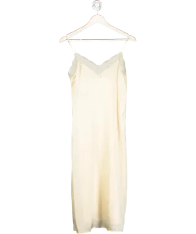 Sezane Cream Silk Namissa Slip Dress with lace trim UK 6