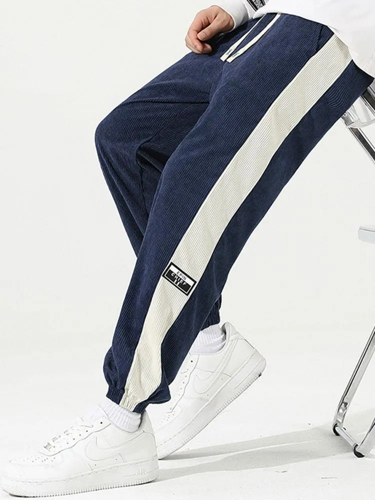 Side Stripe Corduroy Jogging Pants