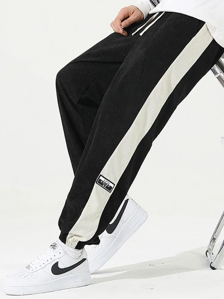 Side Stripe Corduroy Jogging Pants