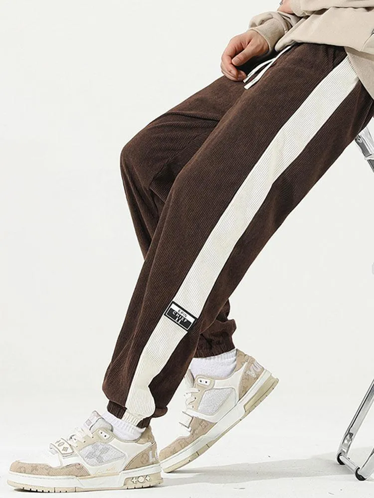 Side Stripe Corduroy Jogging Pants