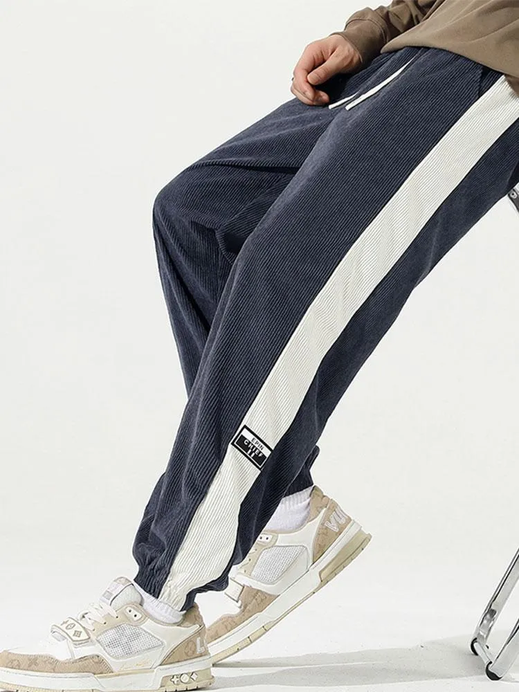 Side Stripe Corduroy Jogging Pants