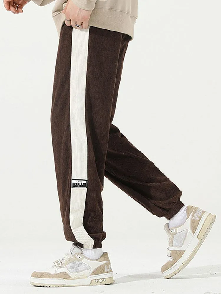 Side Stripe Corduroy Jogging Pants
