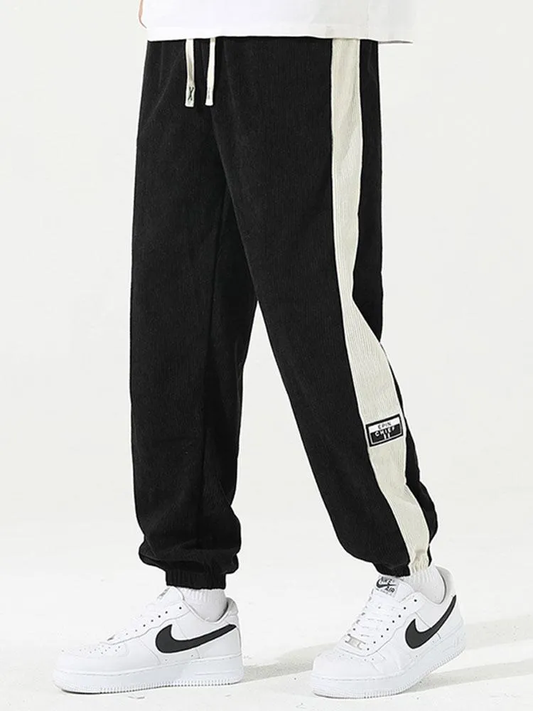 Side Stripe Corduroy Jogging Pants