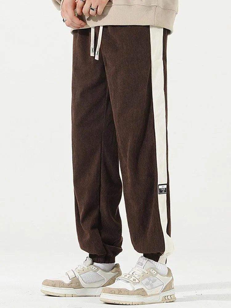 Side Stripe Corduroy Jogging Pants