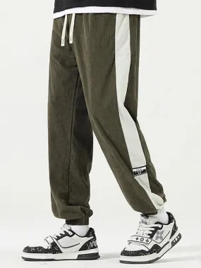 Side Stripe Corduroy Jogging Pants