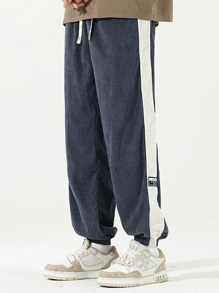 Side Stripe Corduroy Jogging Pants