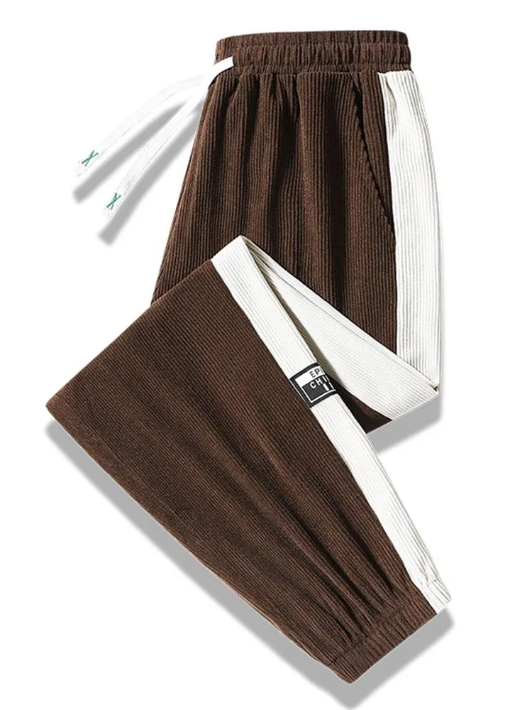Side Stripe Corduroy Jogging Pants