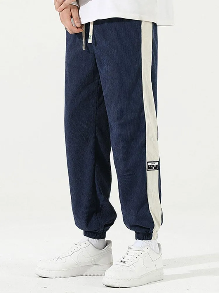 Side Stripe Corduroy Jogging Pants