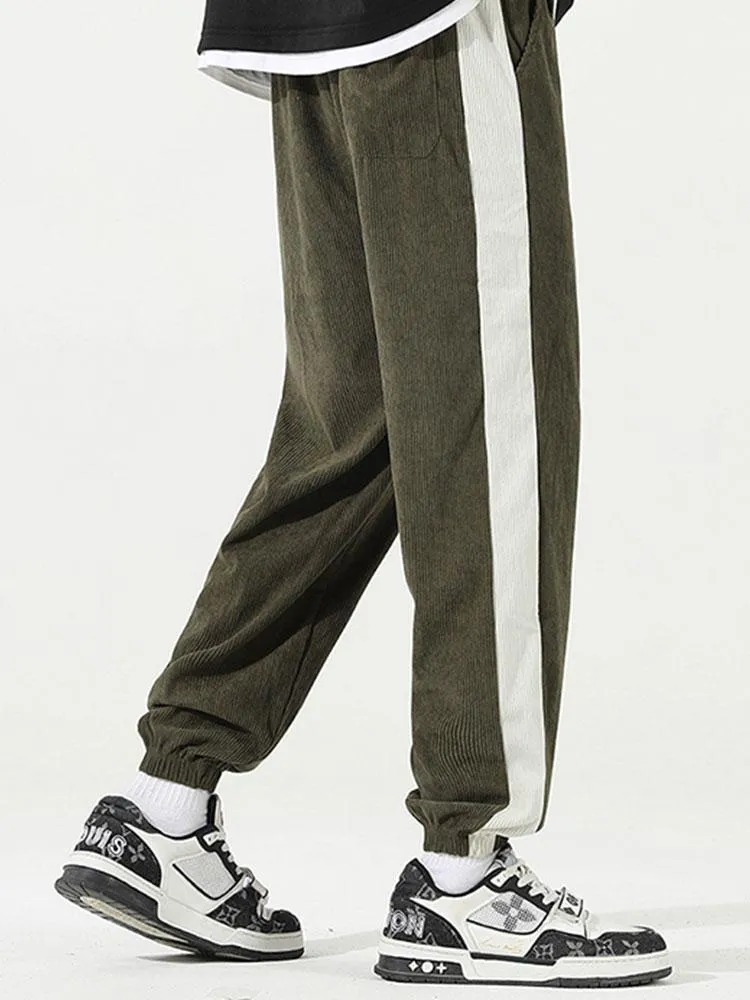 Side Stripe Corduroy Jogging Pants