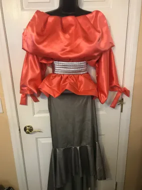 Silver Faux Leather Skirt