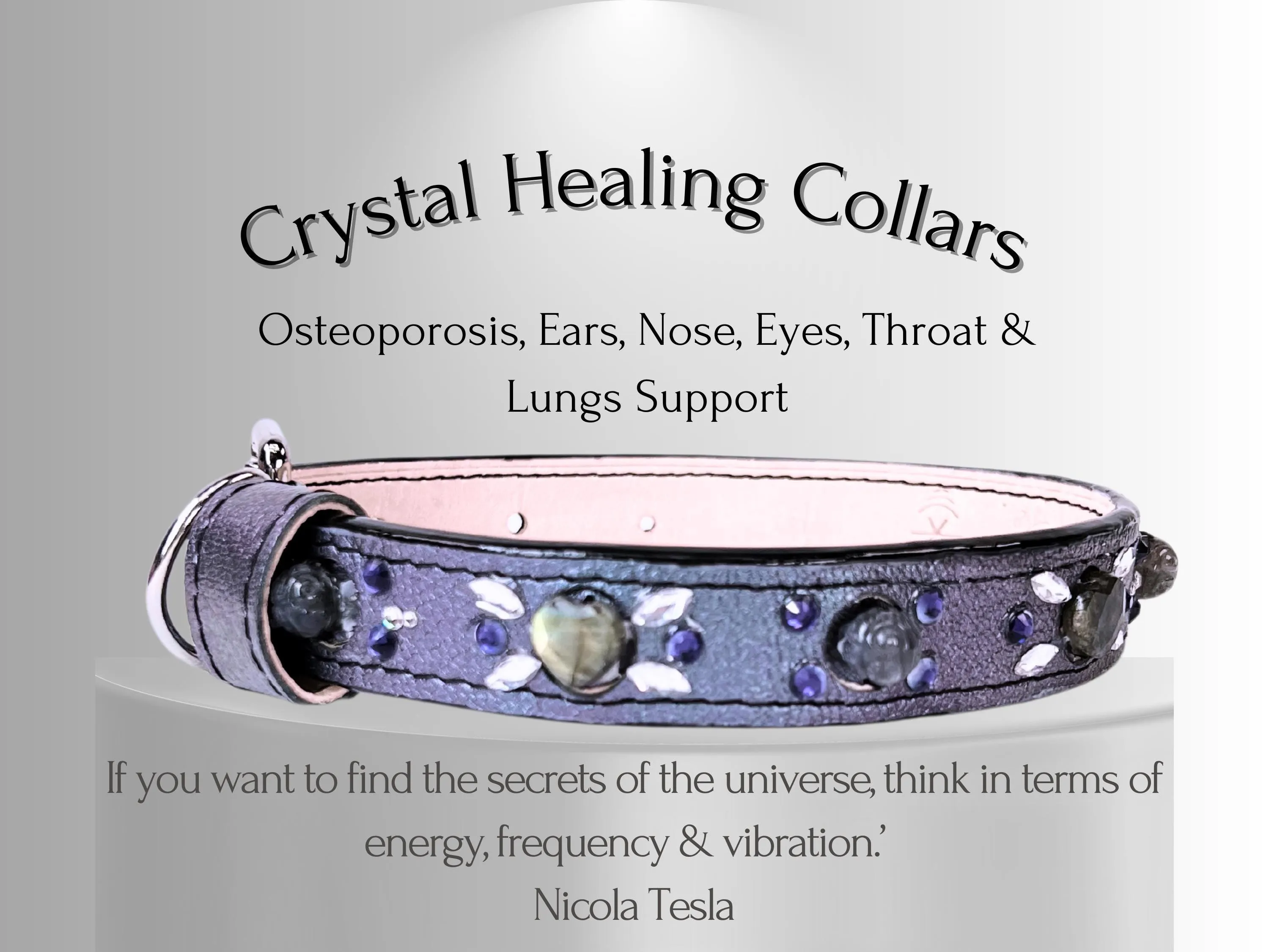 Skin & Allergy Support - Healing Crystal Collar - Tahitian Pearl Color SA101