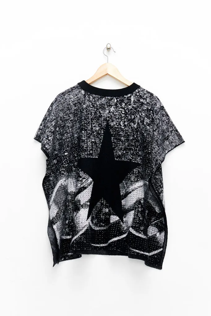 Slade Collection- Chain Graphic Knitted Jacquard Sculpture Cloak