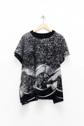Slade Collection- Chain Graphic Knitted Jacquard Sculpture Cloak