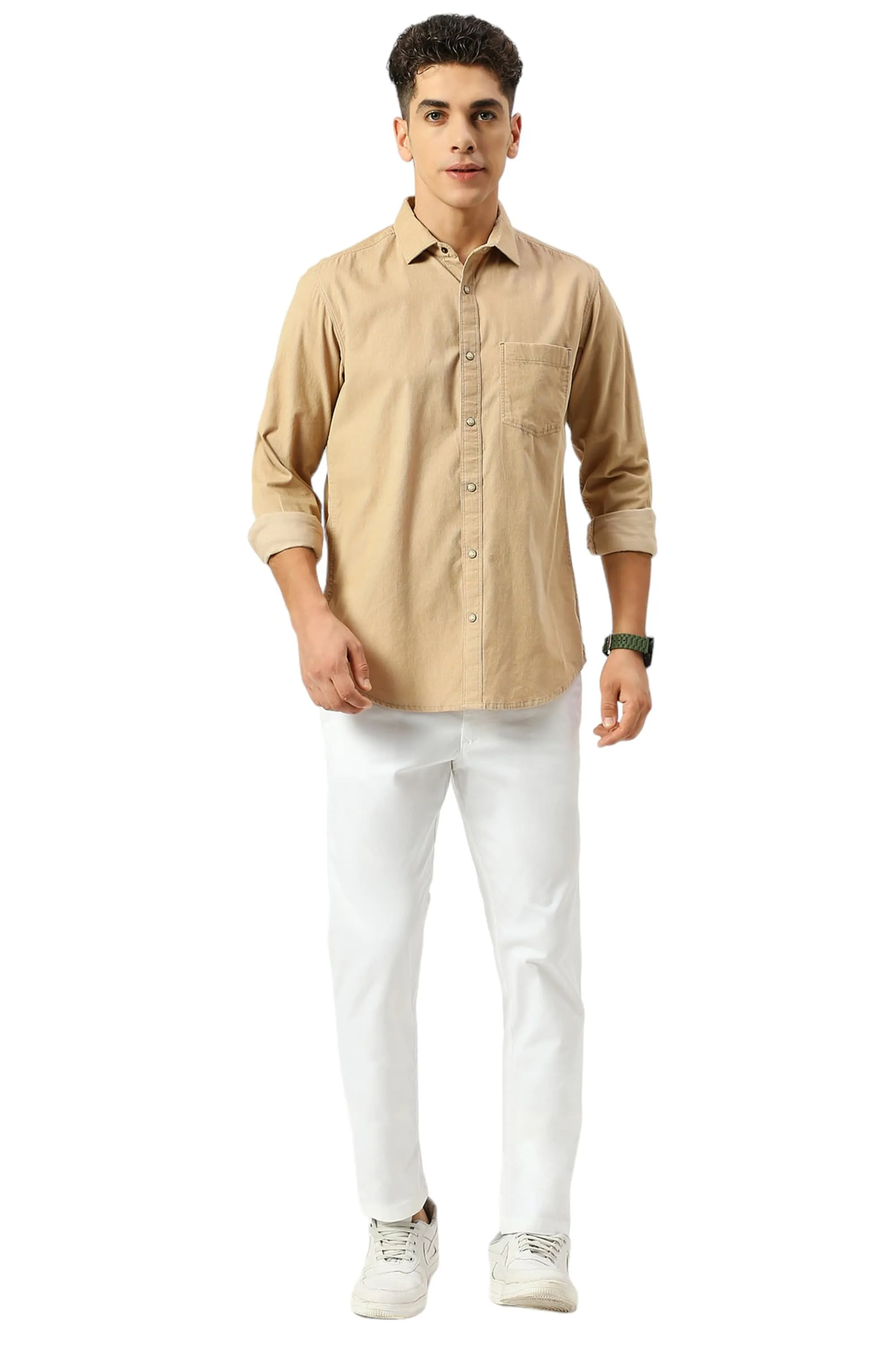 Slim Fit Cotton Cord Shirt
