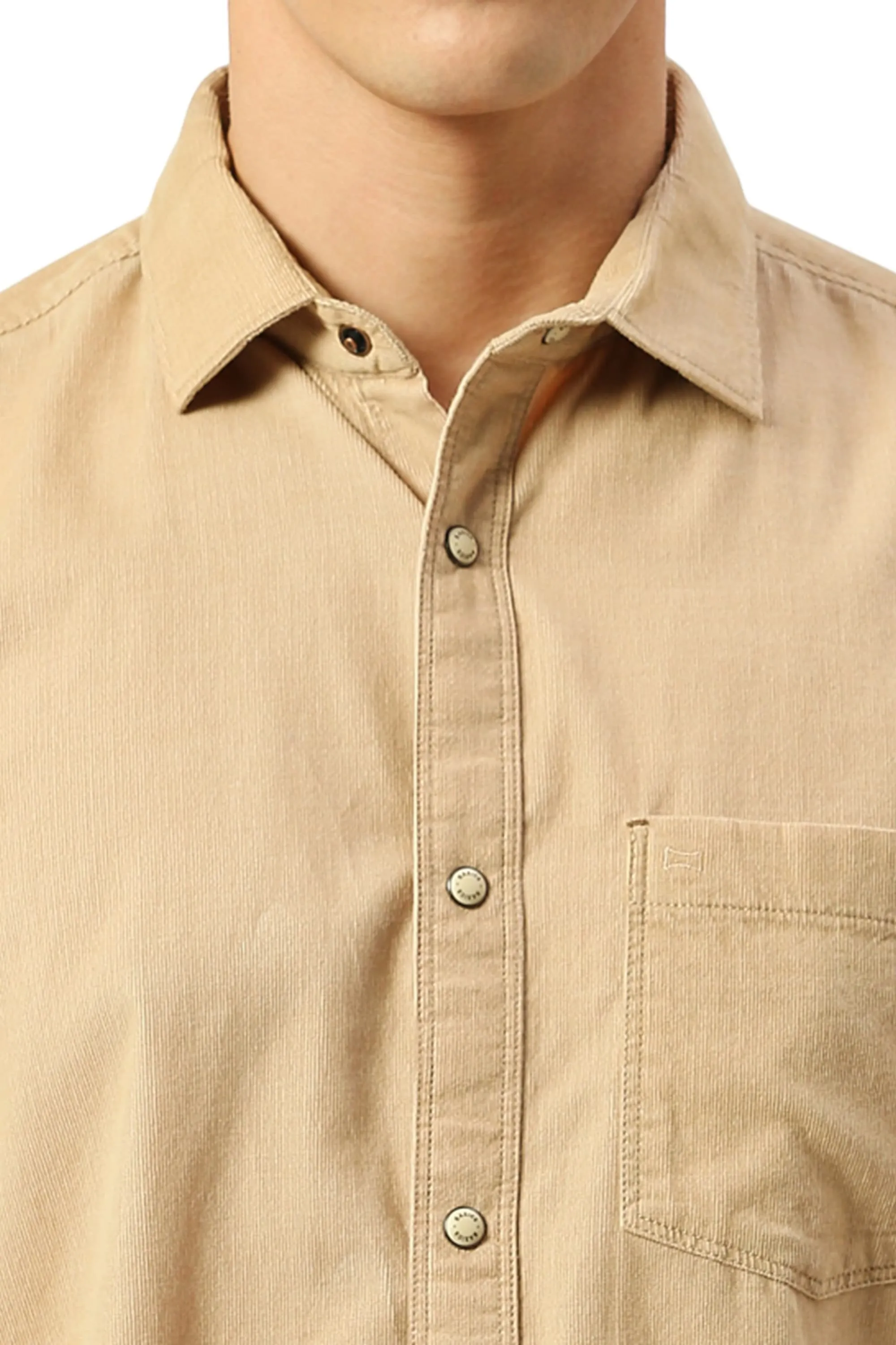 Slim Fit Cotton Cord Shirt