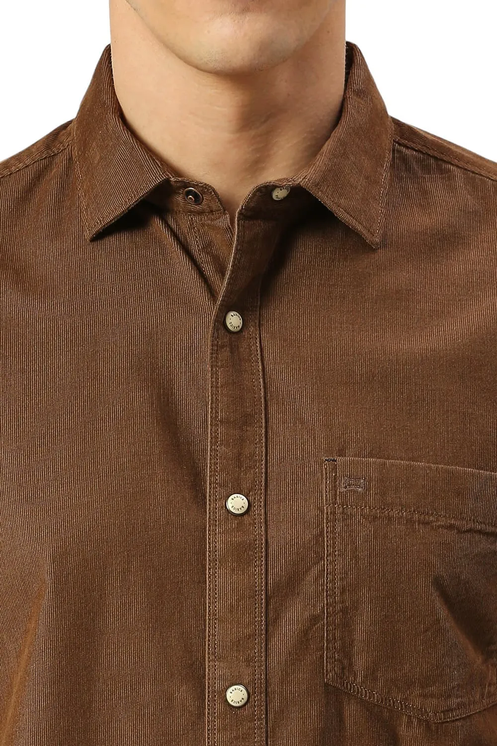 Slim Fit Cotton Cord Shirt