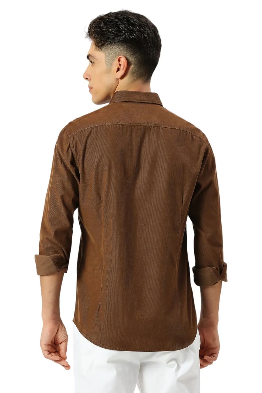 Slim Fit Cotton Cord Shirt