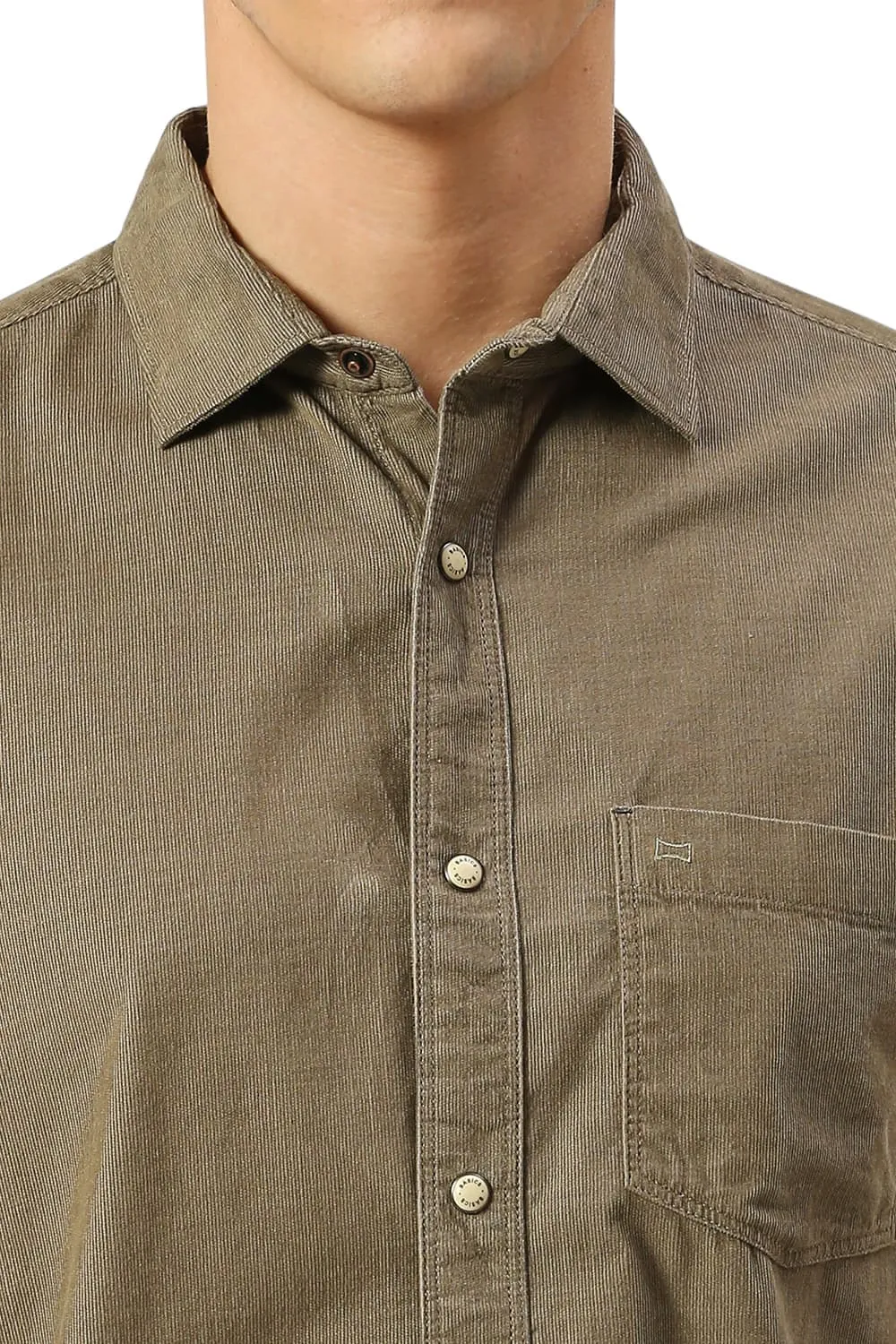 Slim Fit Cotton Cord Shirt