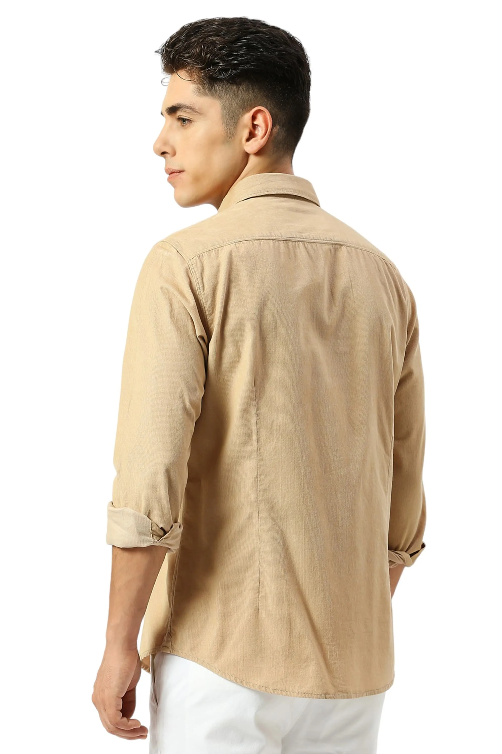 Slim Fit Cotton Cord Shirt