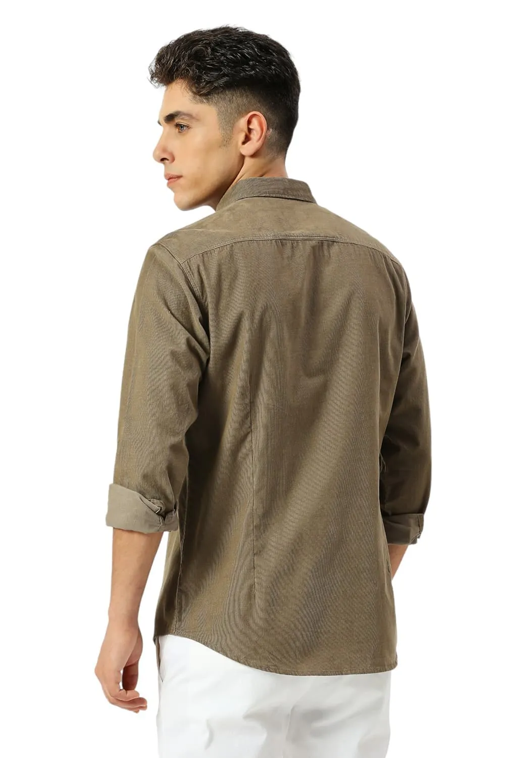 Slim Fit Cotton Cord Shirt