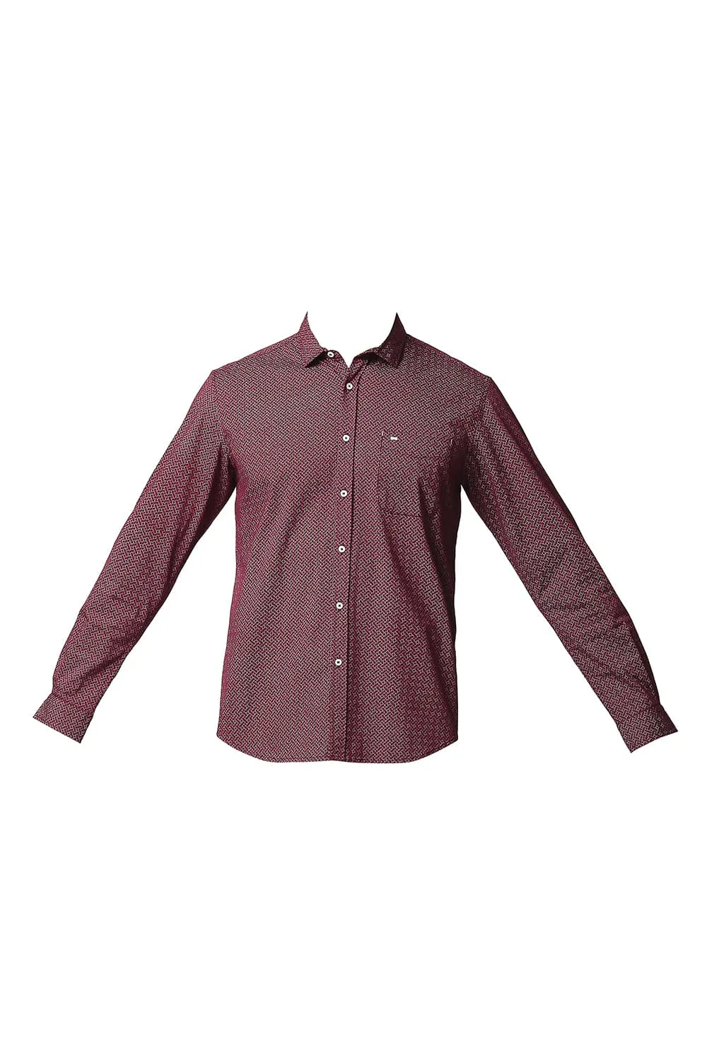 Slim Fit Twill Stretch Printed Shirt