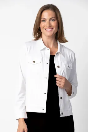 Stonewashed Knit Jacket-White