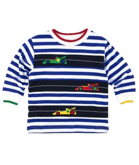 Stripe Knit Shirt With Racecars