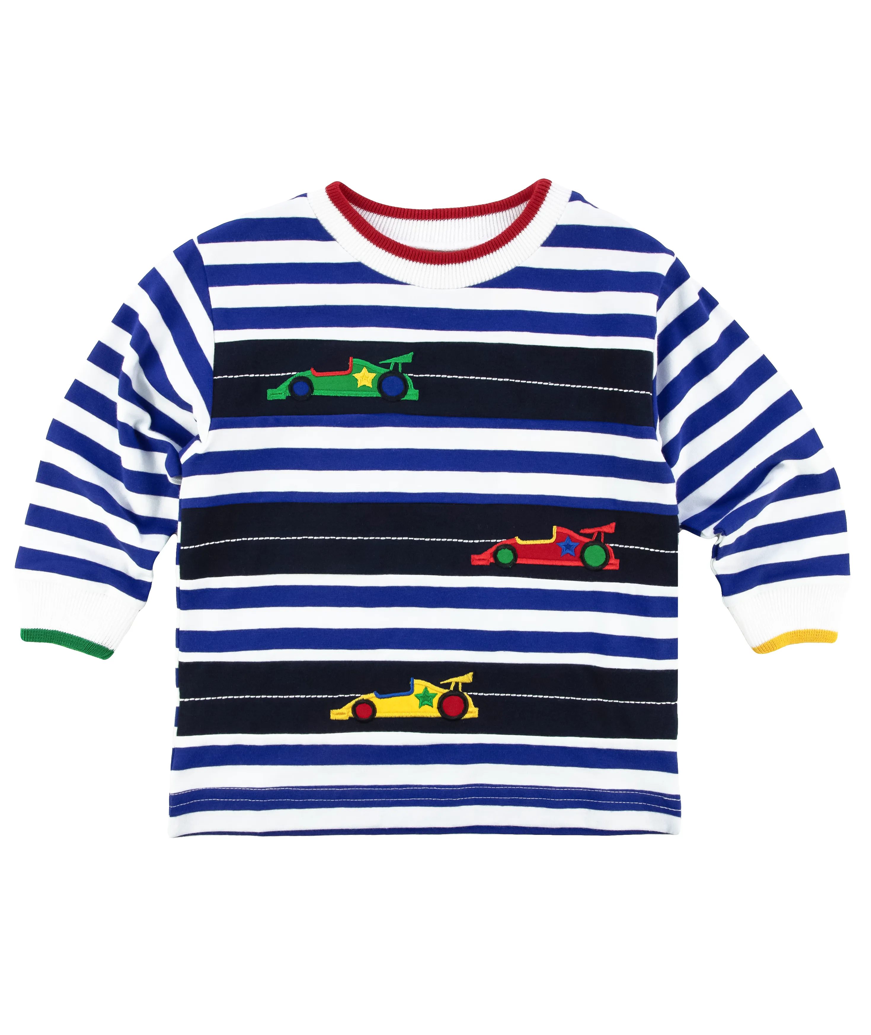 Stripe Knit Shirt With Racecars