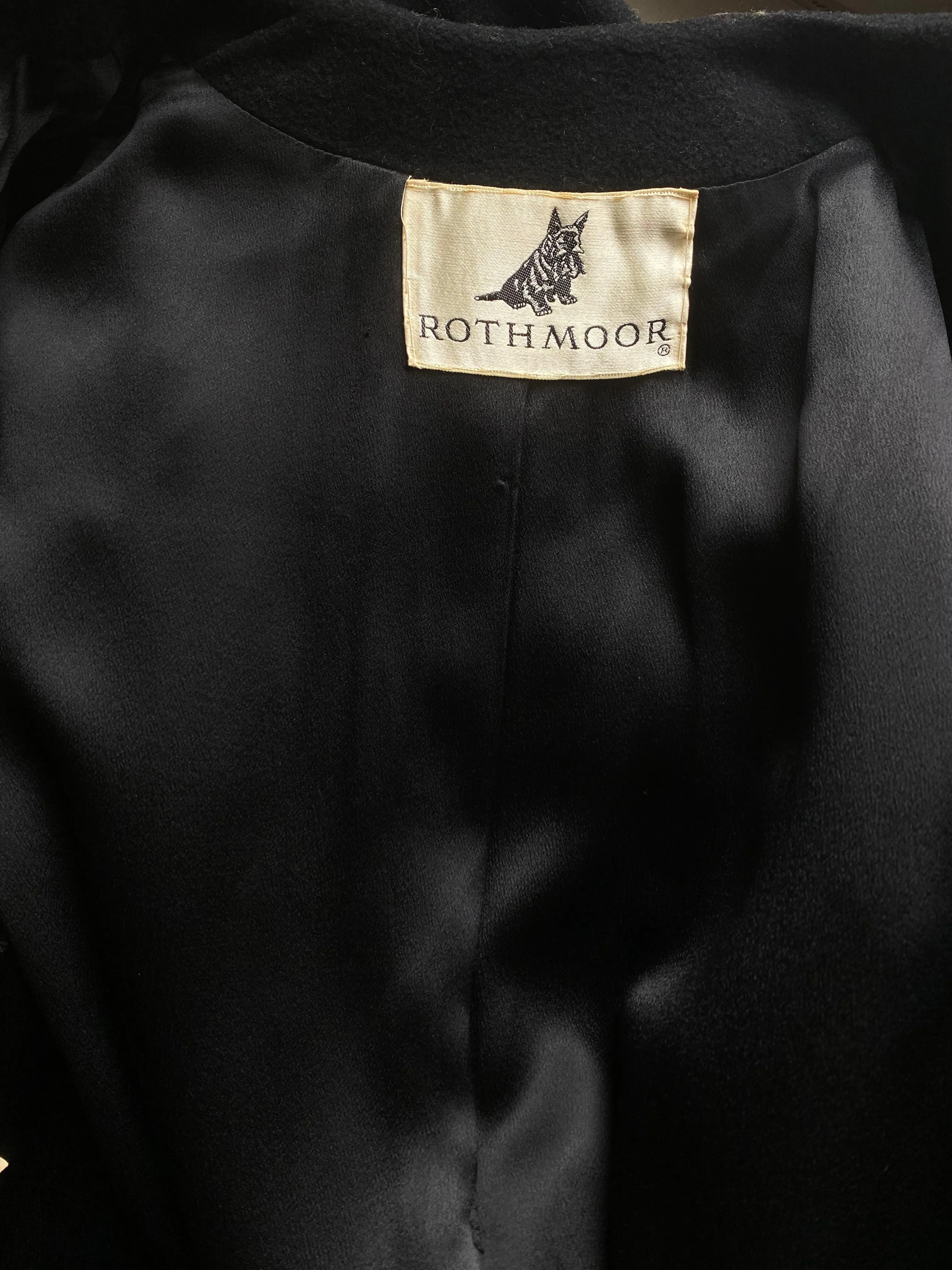 Sumptuous 1950's Black Cocoon Coat With Mink Collar By Rothmoor / ML