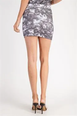 Tie-Dye Print Knit Mini Skirt