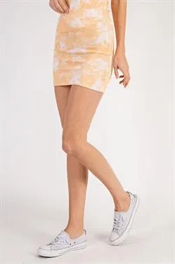 Tie-Dye Print Knit Mini Skirt
