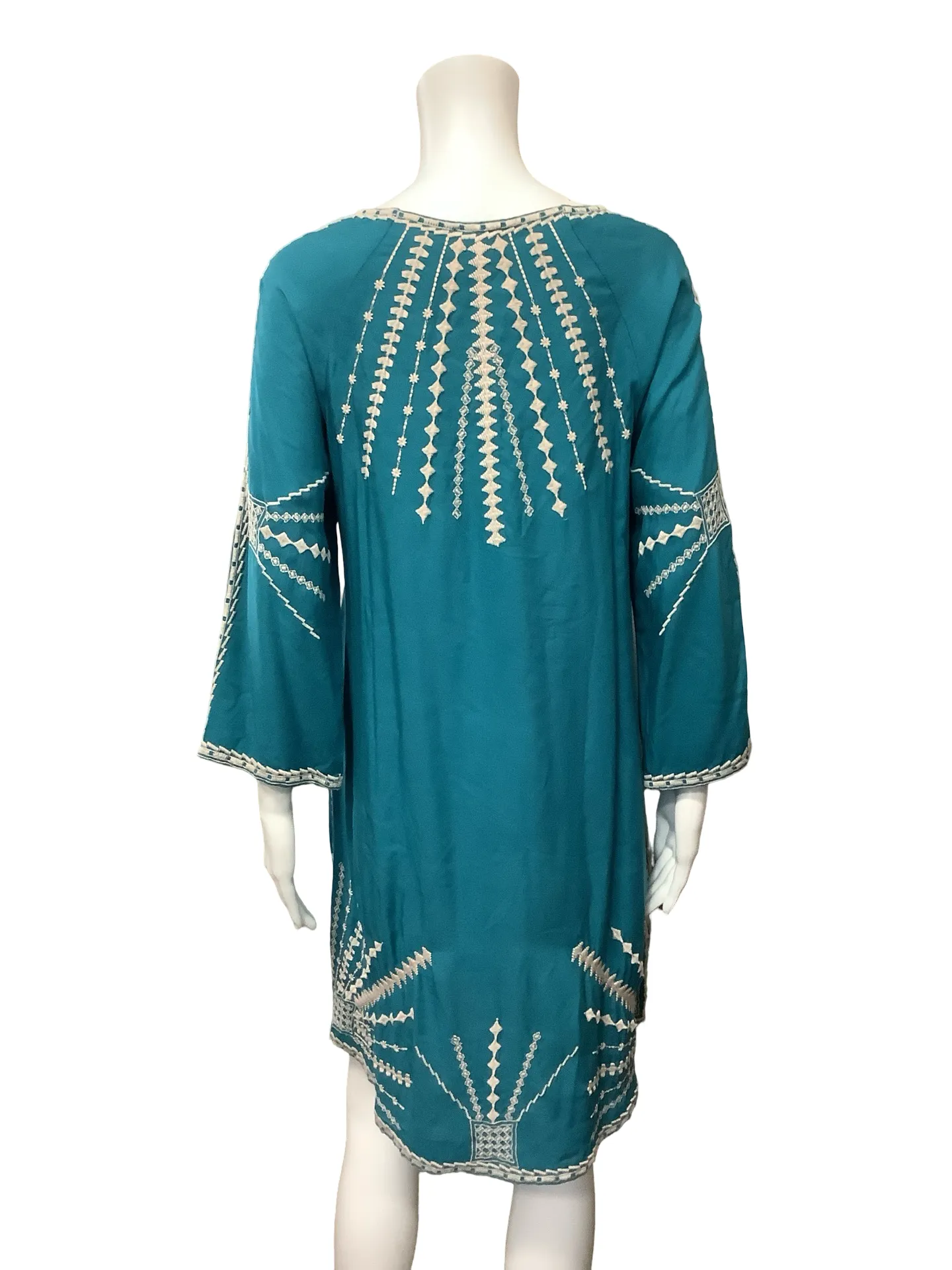 Tolani Dress Teal Embroidered Tunic Size: S