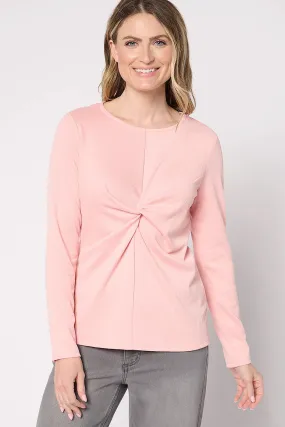 Twist Front Fashion Knit Long-Sleeve Top