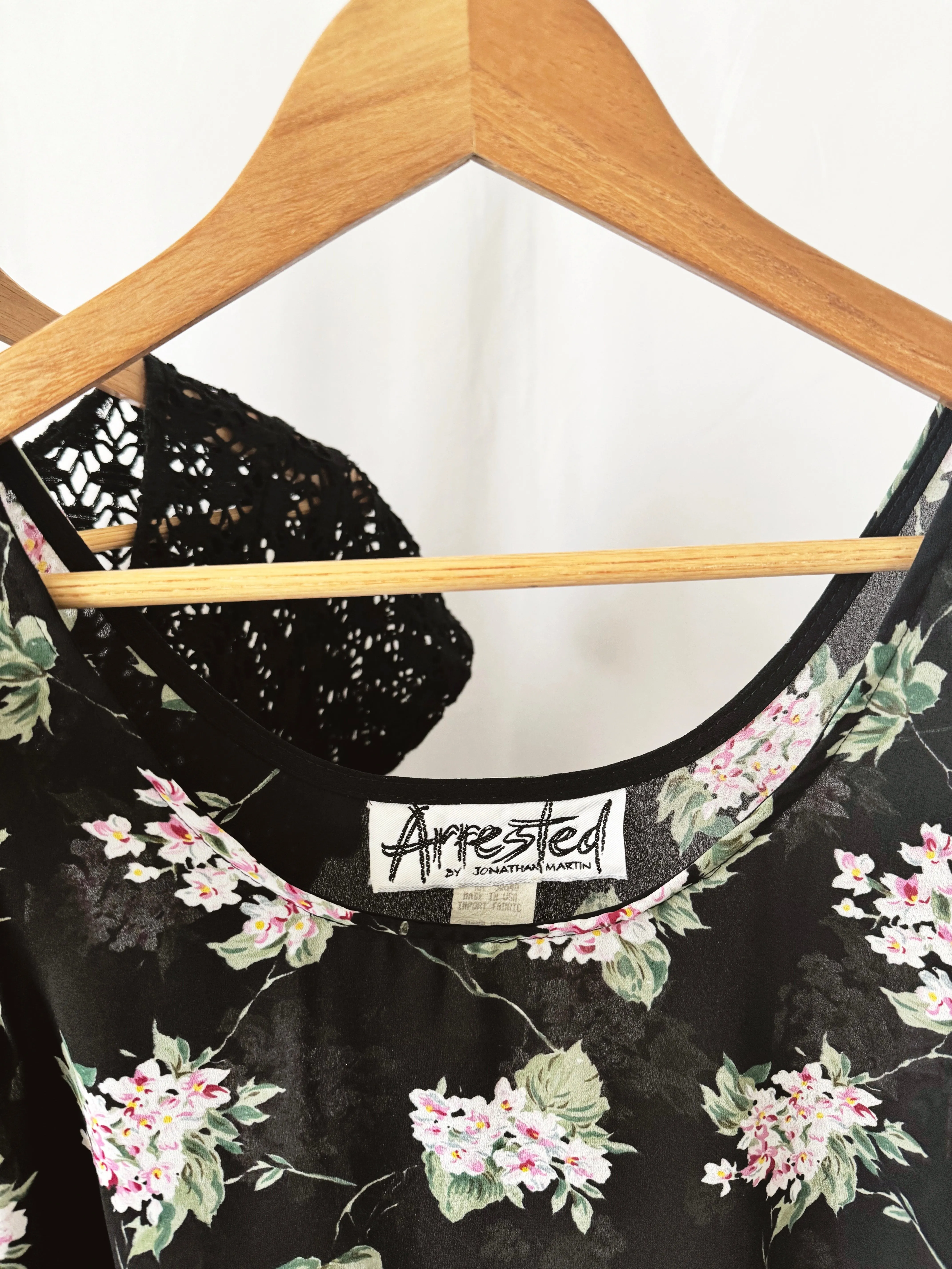 Vintage 90s Floral Mini Babydoll Dress w/pockets
