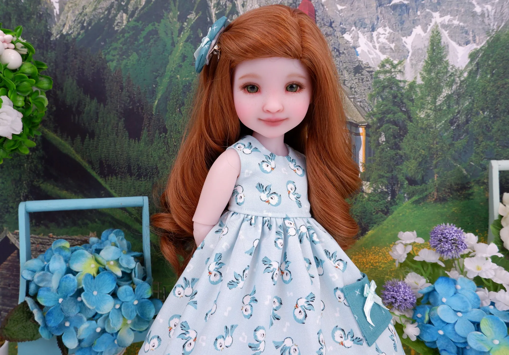 Wee Bluebird - dress with shoes for Ruby Red Fashion Friends doll