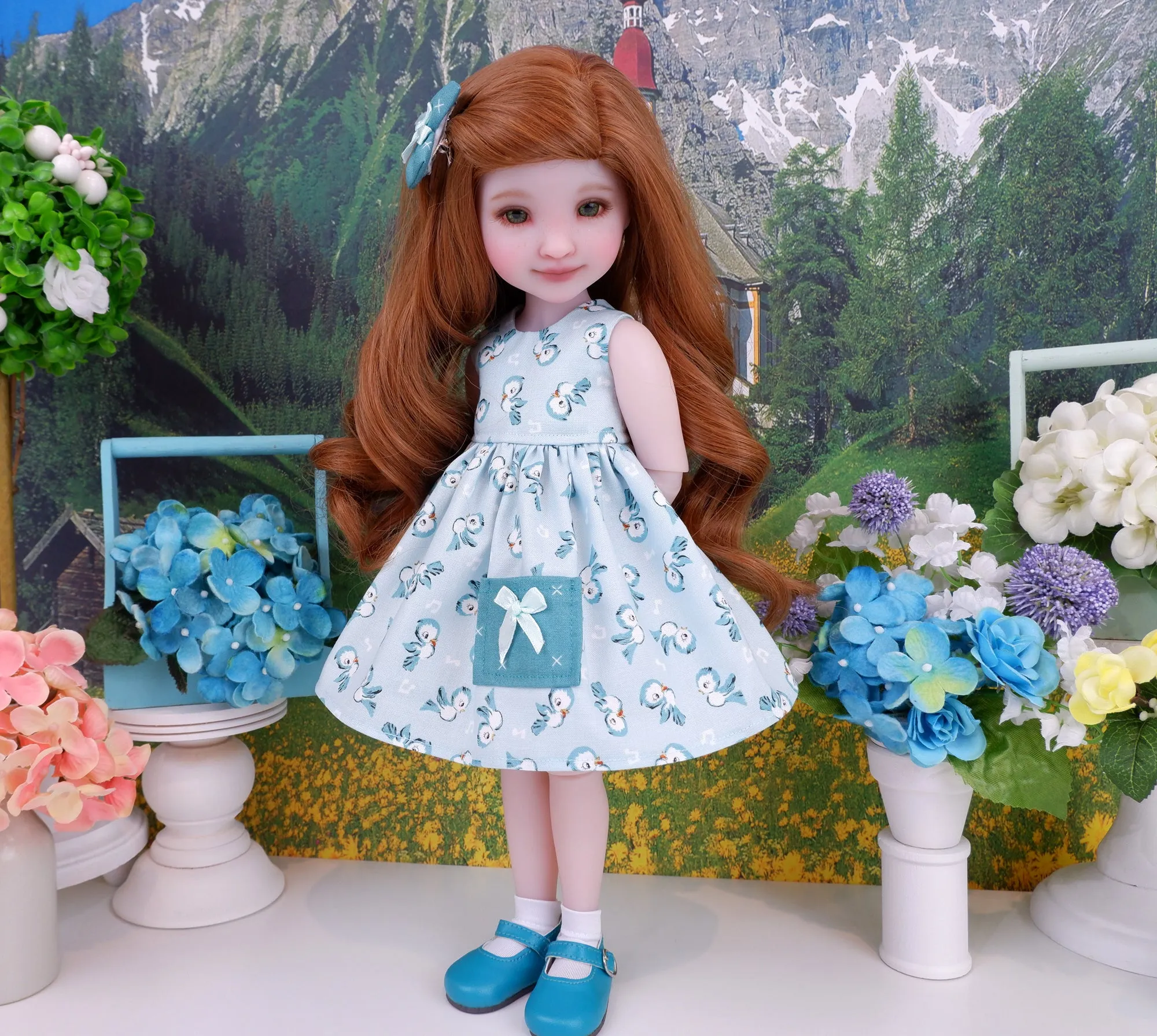 Wee Bluebird - dress with shoes for Ruby Red Fashion Friends doll