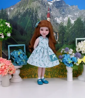 Wee Bluebird - dress with shoes for Ruby Red Fashion Friends doll