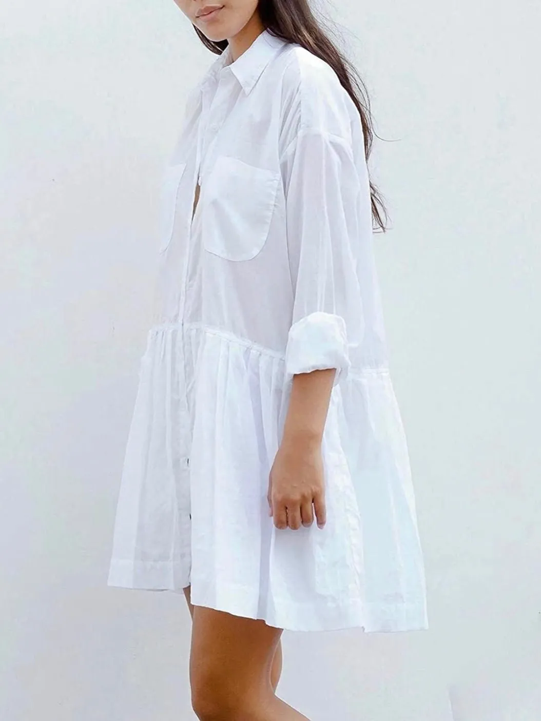 White beach short dress/long shirt