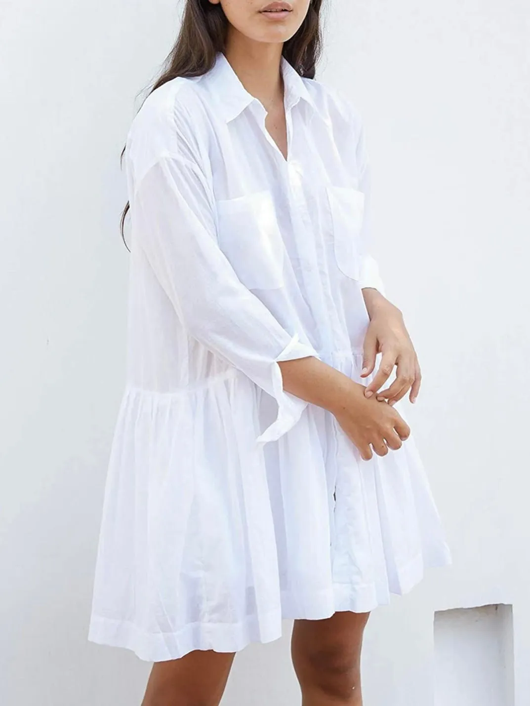 White beach short dress/long shirt