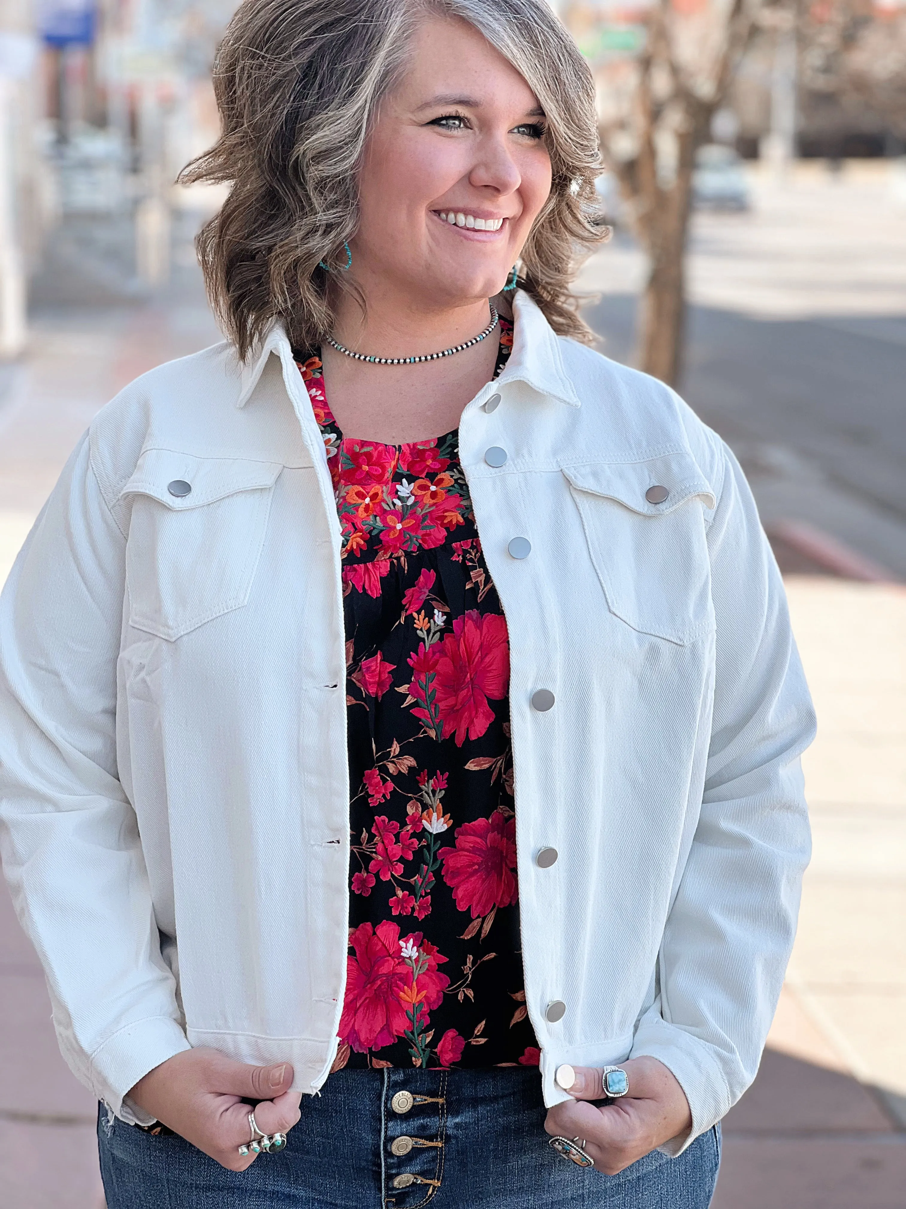 White Hot Fringe Denim Jacket