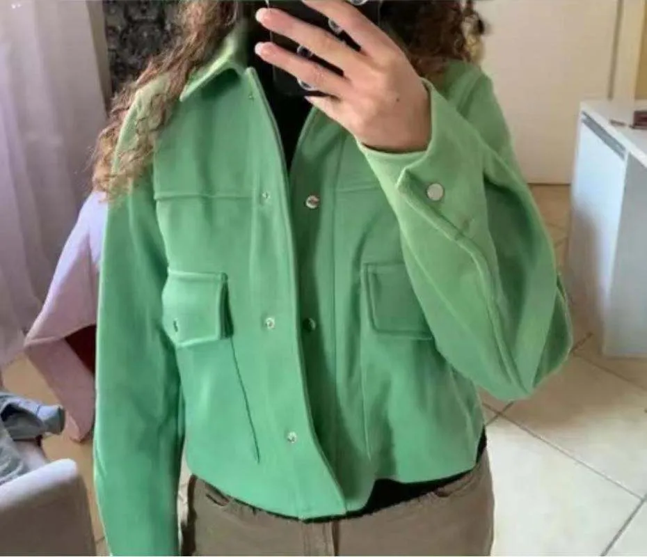Women’s Long Sleeve Cropped Buttoned Jacket in 7 Colors S-L