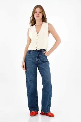 Women's Raw Knitted Vest