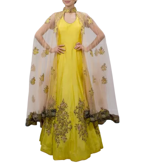 Yellow Cape Gown