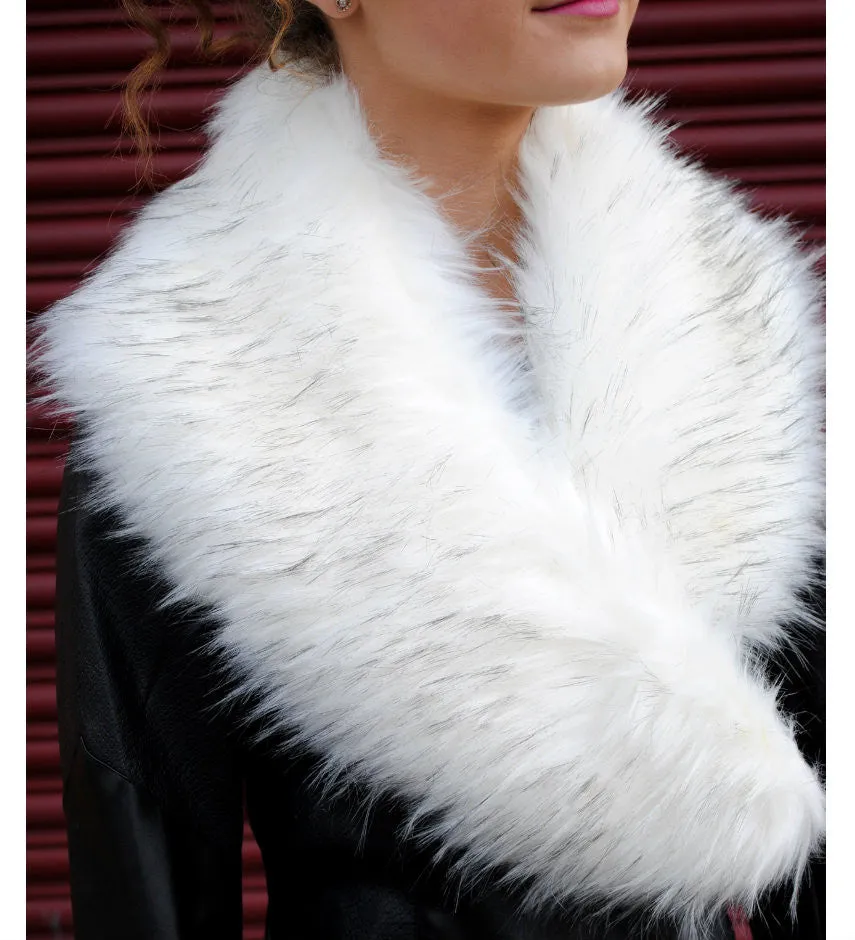 Zarah Luxury White Faux Fur Collar